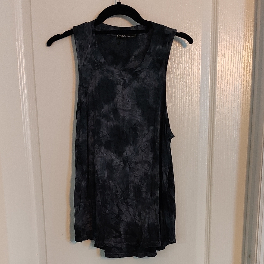 Gypsy 05 Charcoal Tie-Dye Tank Top
